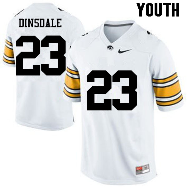 Youth Iowa Hawkeyes #23 Gavin Dinsdale College Football Jerseys-White - Click Image to Close